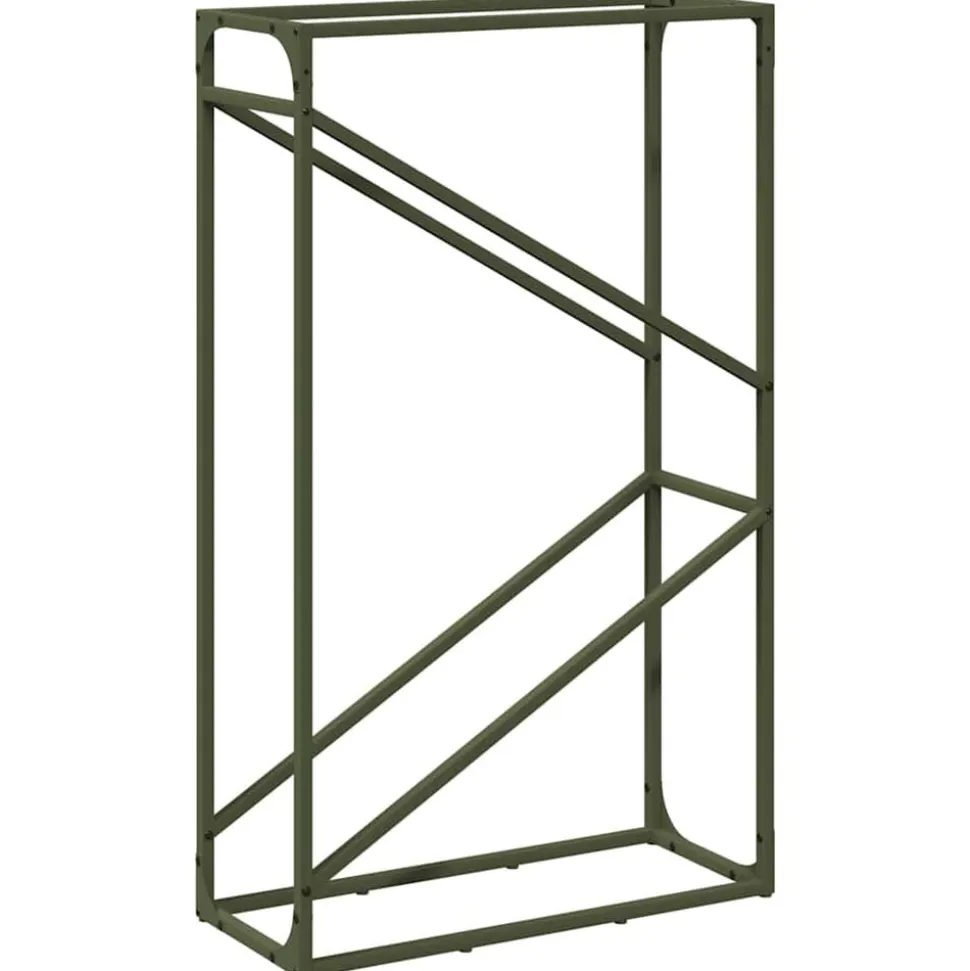 vidaXL Brandhoutrek 60x25x100 cm koudgewalst staal olijfgroen