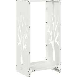 vidaXL Brandhoutrek 40x30x80 cm koudgewalst staal wit