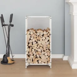vidaXL Brandhoutrek 40x30x80 cm koudgewalst staal wit