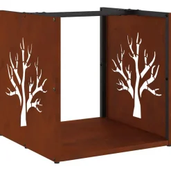 vidaXL Brandhoutrek 40x40x40 cm weervast staal