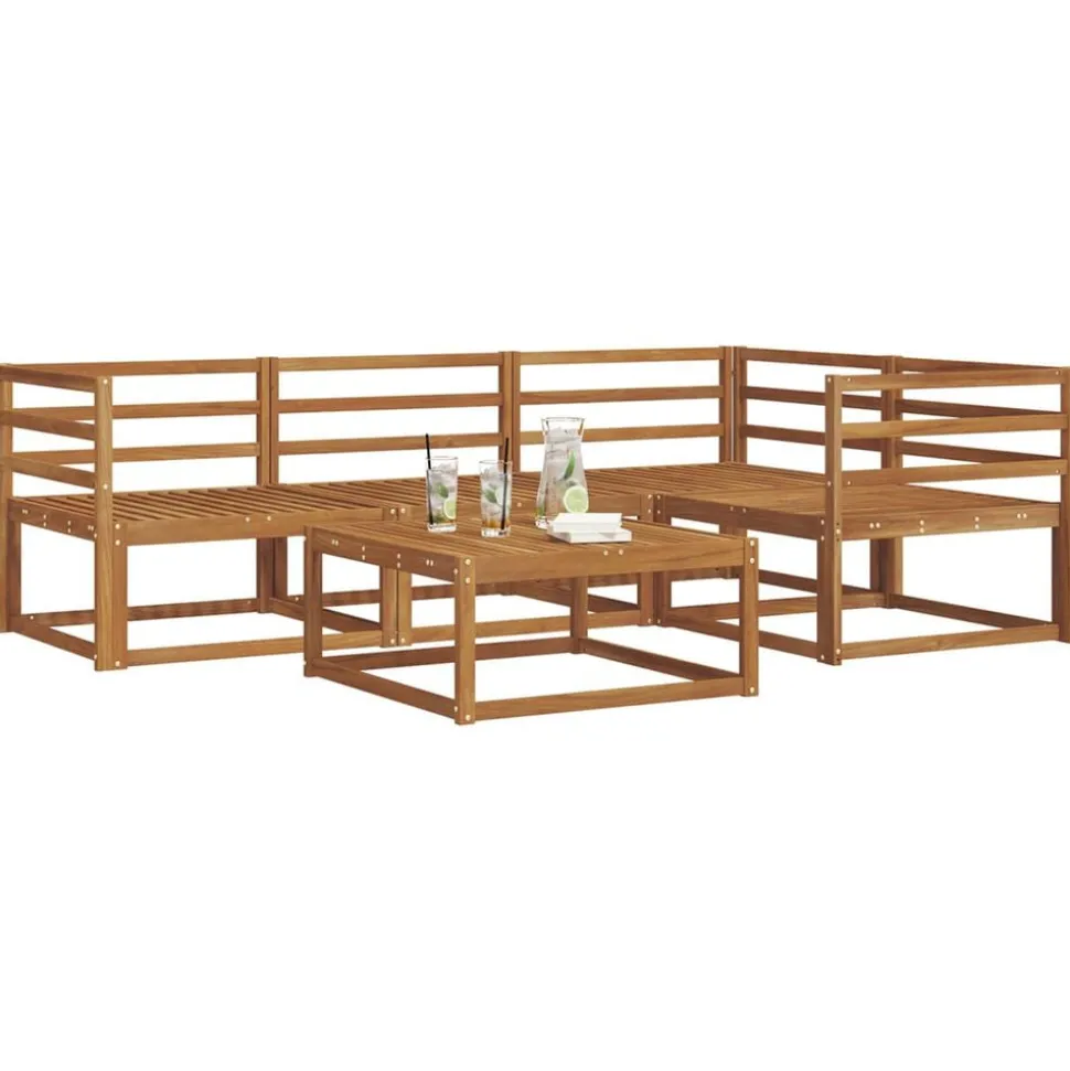 vidaXL Buiten bankenset 5 pcs Naturel Massief Acaciahout