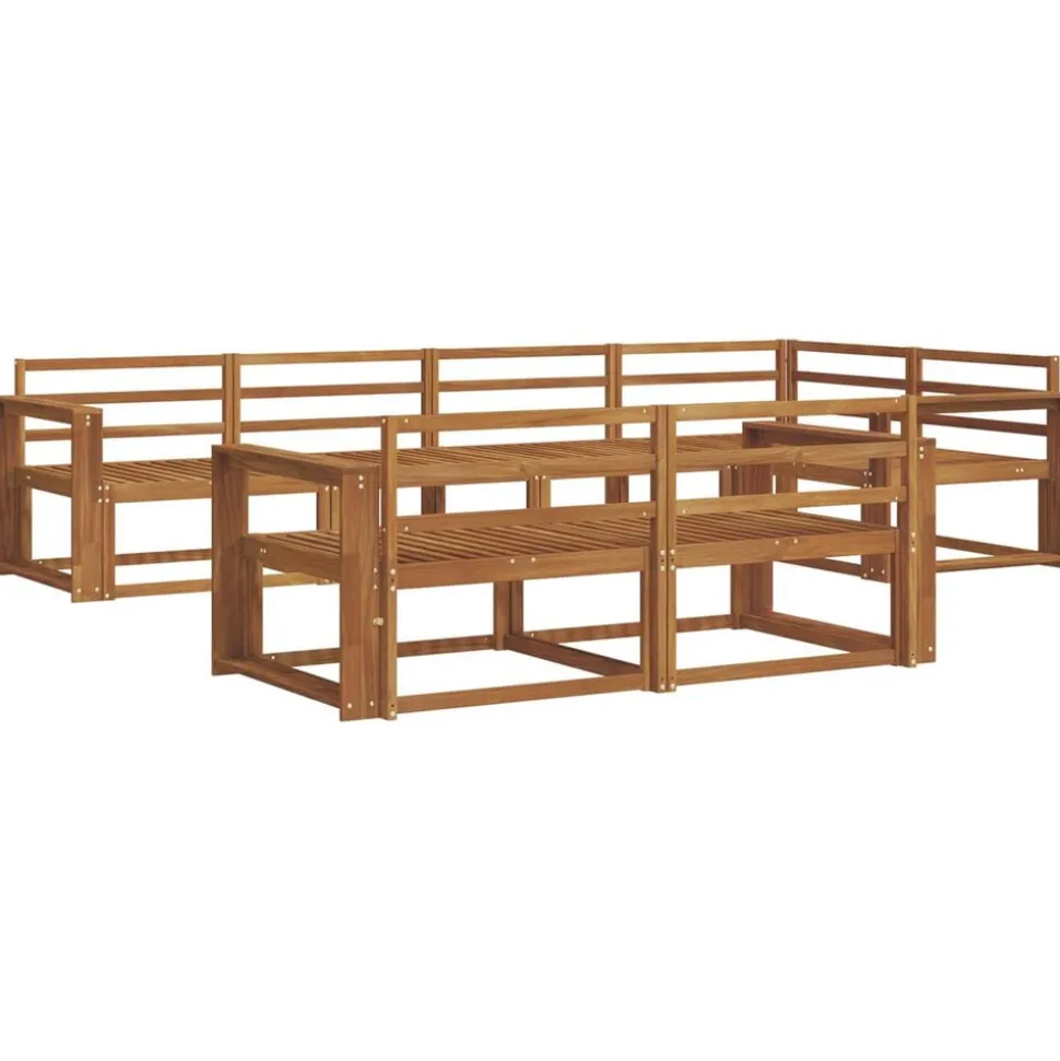 vidaXL Buiten bankenset 7 pcs Naturel Massief Acaciahout