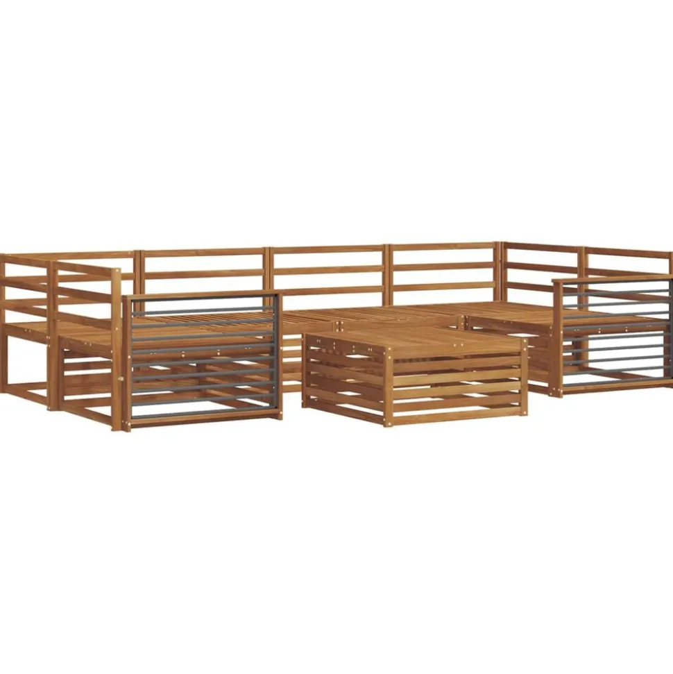 vidaXL Buiten bankenset 7 pcs Naturel Massief Acaciahout