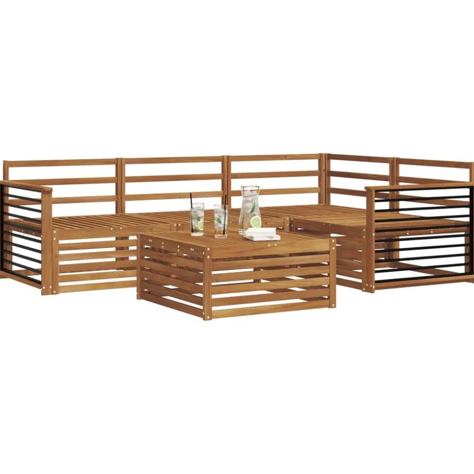 vidaXL Buiten bankenset 5 pcs Naturel Massief Acaciahout