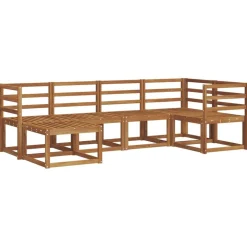 vidaXL Buiten bankenset 6 pcs Naturel
