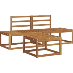 vidaXL Buiten bankenset 3 pcs Naturel Massief Acaciahout