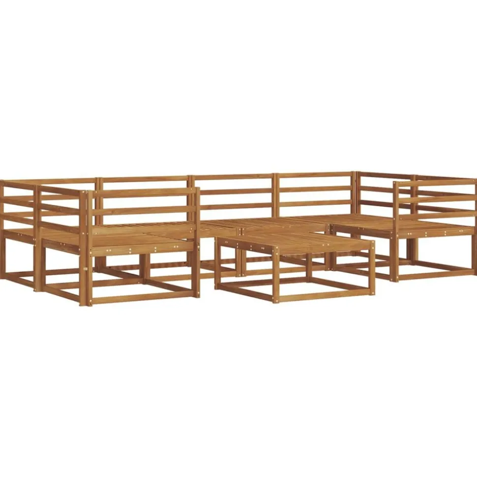 vidaXL Buiten bankenset 7 pcs Naturel Massief Acaciahout
