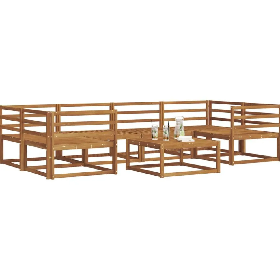 vidaXL Buiten bankenset 7 pcs Naturel Massief Acaciahout