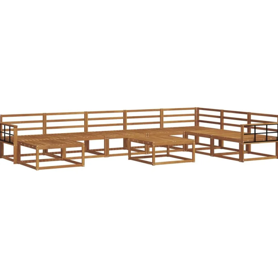 vidaXL Buiten bankenset 9 pcs Naturel Massief Acaciahout