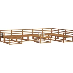 vidaXL Buiten bankenset 9 pcs Naturel Massief Acaciahout