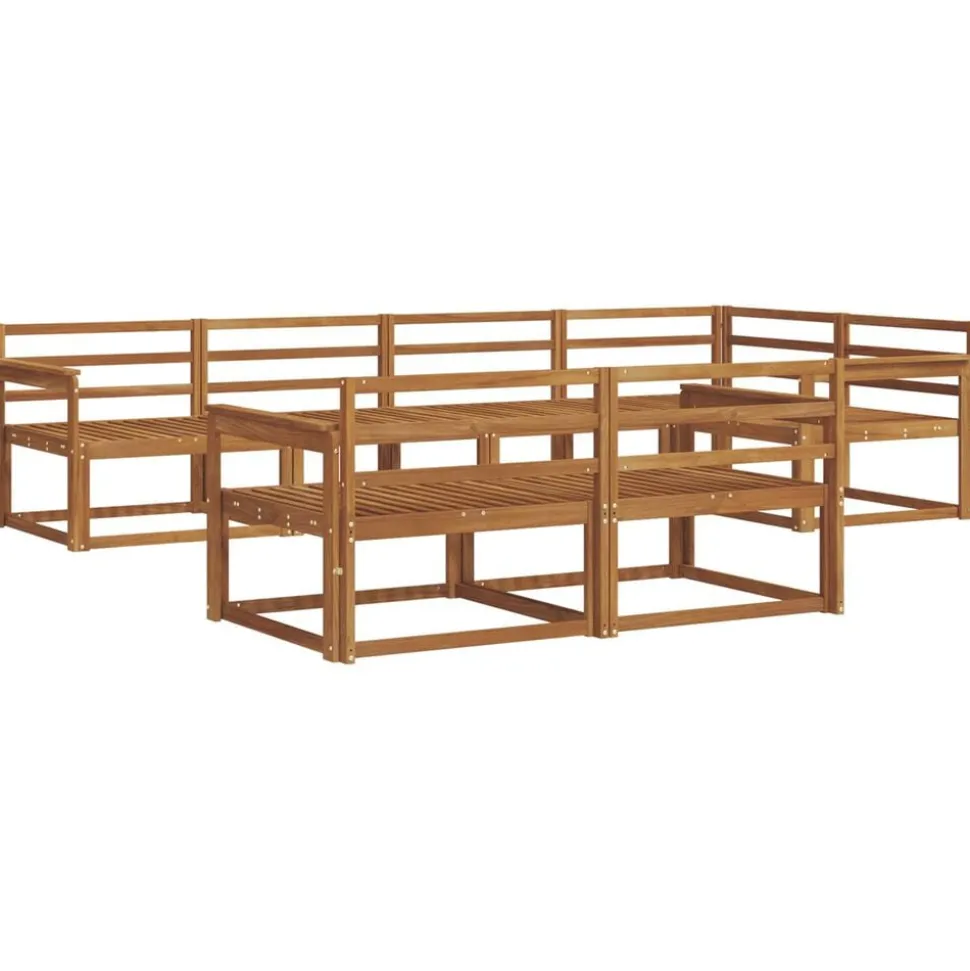 vidaXL Buiten bankenset 7 pcs Naturel Massief Acaciahout