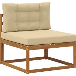vidaXL Buiten bankenset met kussen 7 pcs Natuurlijk en Beige