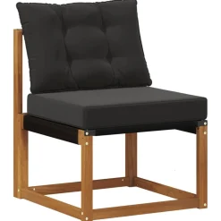 vidaXL Buiten bankenset met kussen 6 pcs Natuurlijk en Zwart