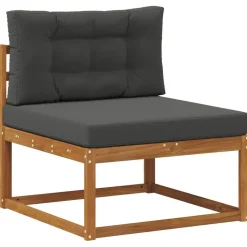 vidaXL Buiten bankenset met kussen 5 pcs Natuurlijk en Antraciet