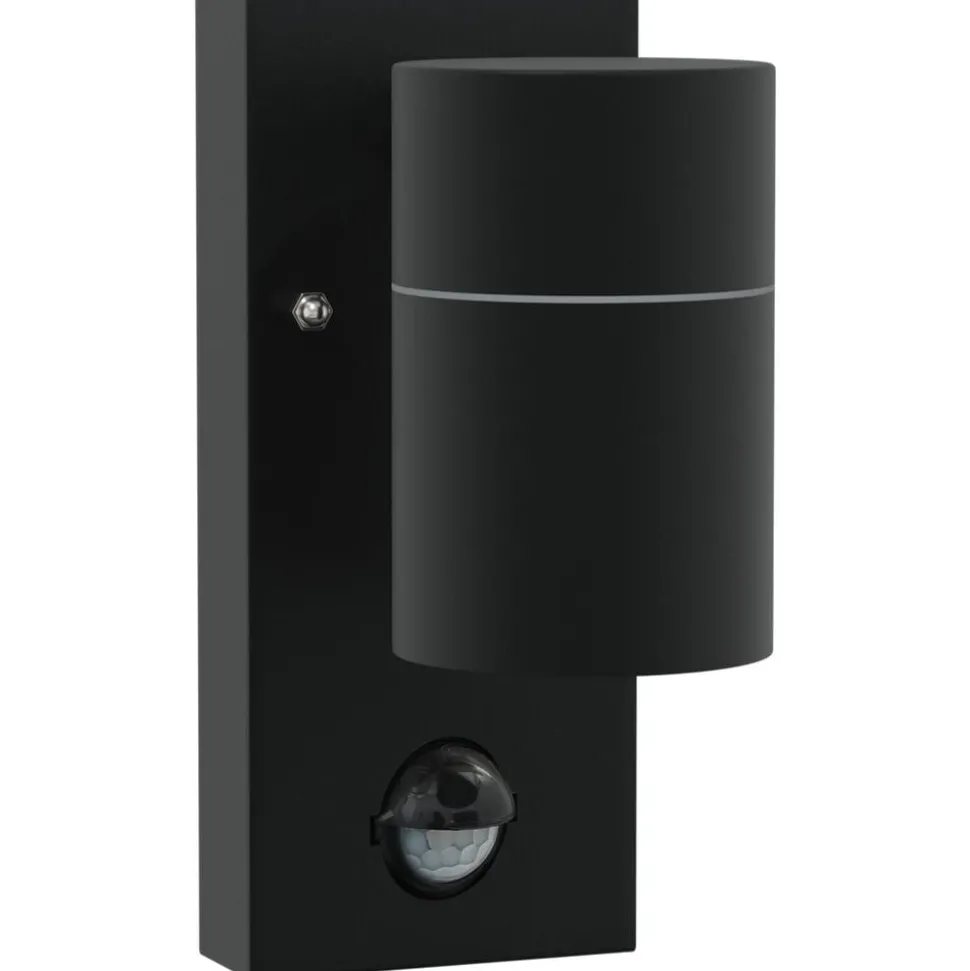 vidaXL Buiten Wandlamp Zwart 6,5 x 10,5 x 16 cm RVS en Glas