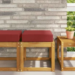vidaXL Buiten Zitkussen Wijnrood 40 x 40 x 8 cm 100% Polyester
