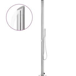 vidaXL Buitendouche 220 cm roestvrij staal