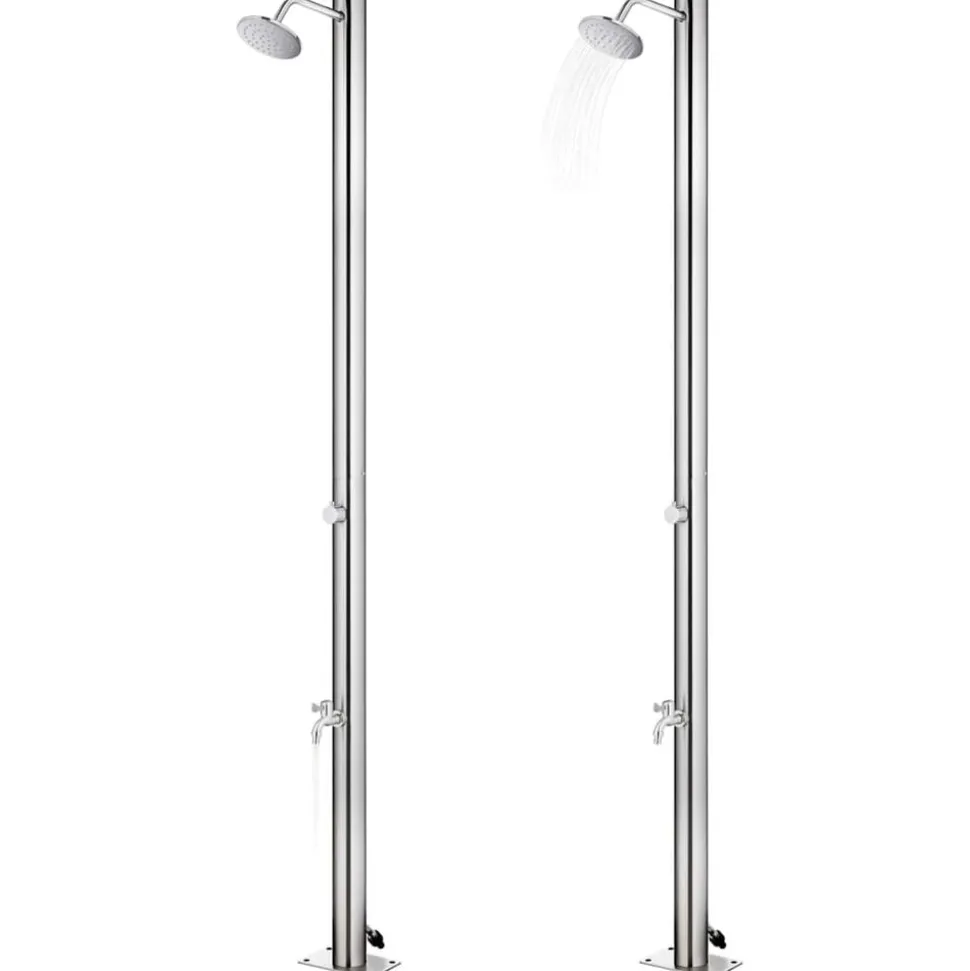 vidaXL Buitendouche 215 cm roestvrij staal