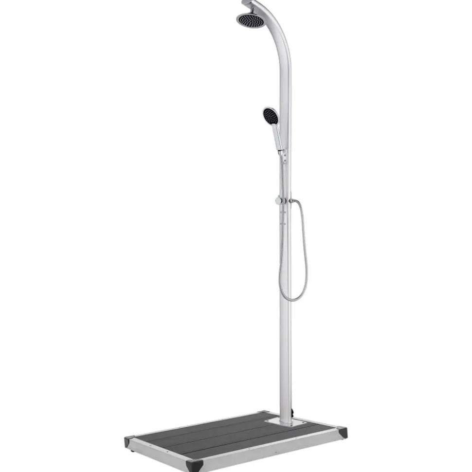 vidaXL Buitendouche met grijze basis 220 cm aluminium