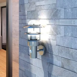 vidaXL Buitenmuurlamp met bewegingssensor RVS