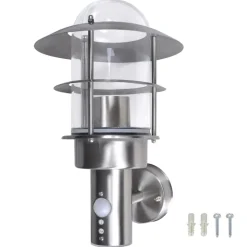 vidaXL Buitenmuurlamp met bewegingssensor RVS