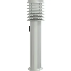 vidaXL Buitenvloerlamp met stopcontact 60 cm roestvrijstaal zilver