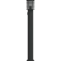 vidaXL Buitenvloerlamp met stopcontact 110 cm roestvrijstaal zwart