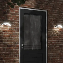 vidaXL Buitenwandlamp LED met sensors gegoten aluminium zwart