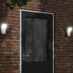 vidaXL Buitenwandlamp LED gegoten aluminium wit