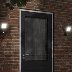 vidaXL Buitenwandlamp LED met sensors gegoten aluminium zwart