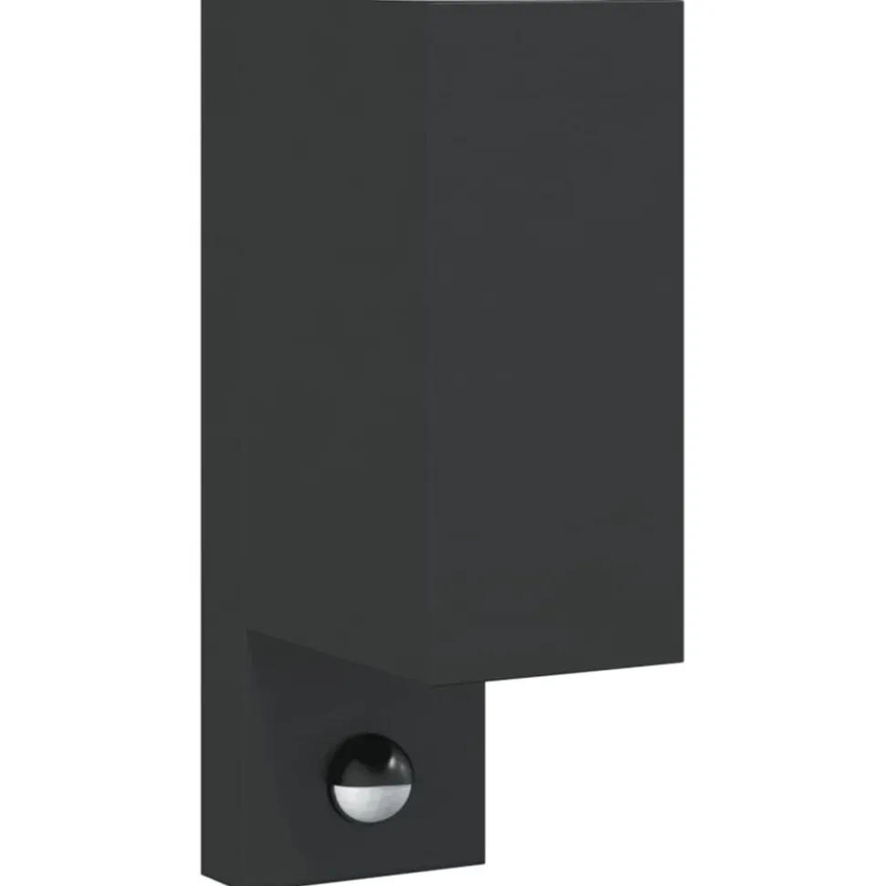 vidaXL Buitenwandlamp met sensor gegoten aluminium zwart