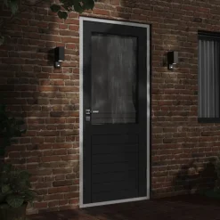 vidaXL Buitenwandlamp met sensor gegoten aluminium zwart