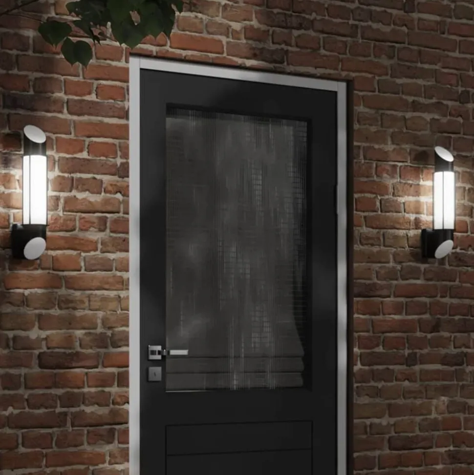 vidaXL Buitenwandlamp roestvrij staal zwart