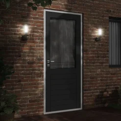 vidaXL Buitenwandlamp roestvrij staal zwart