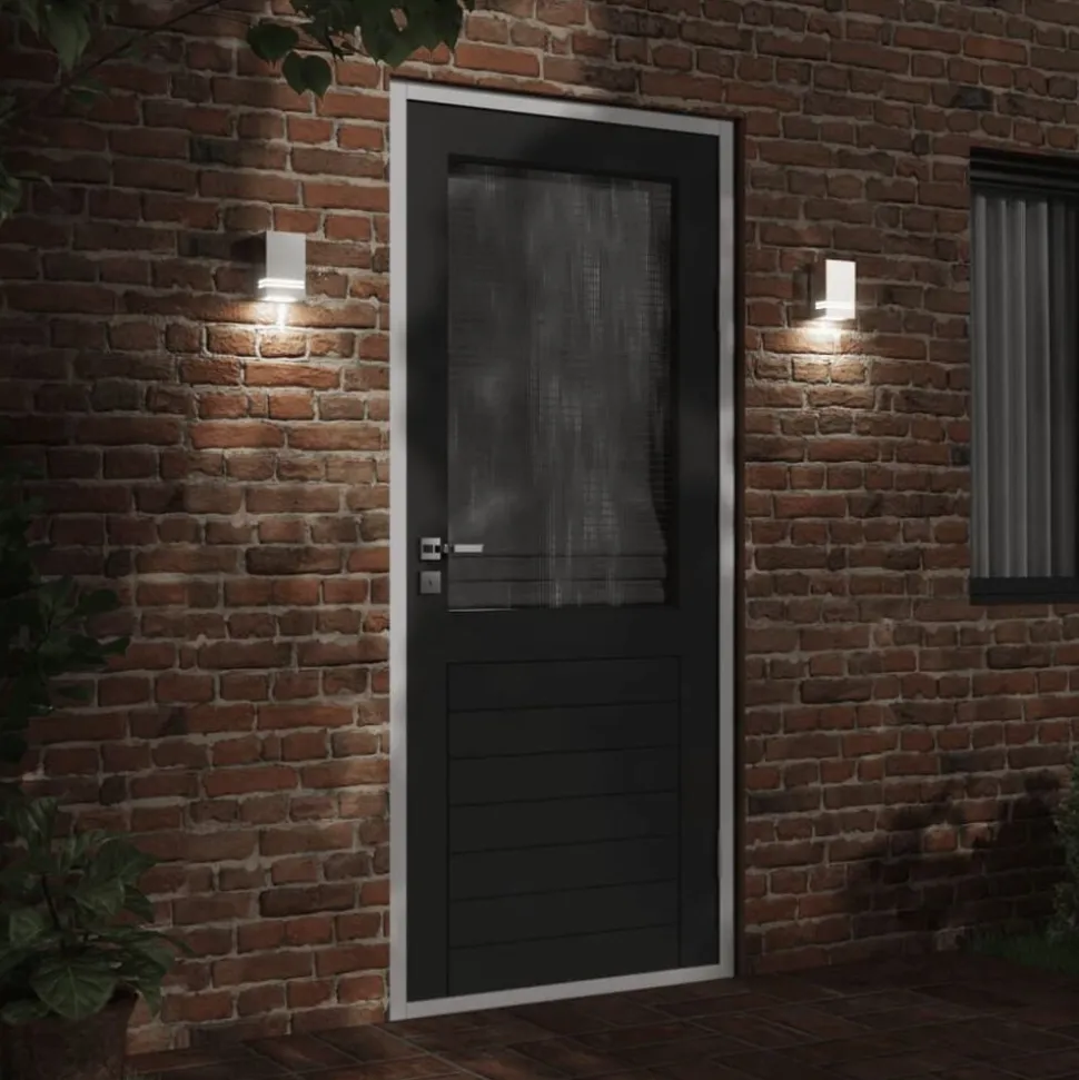 vidaXL Buitenwandlamp roestvrij staal zilverkleurig