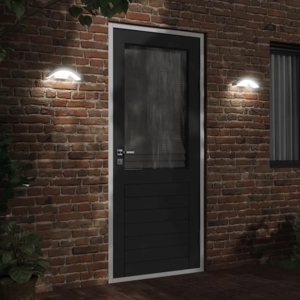 vidaXL Buitenwandlampen 2 st LED gegoten aluminium wit