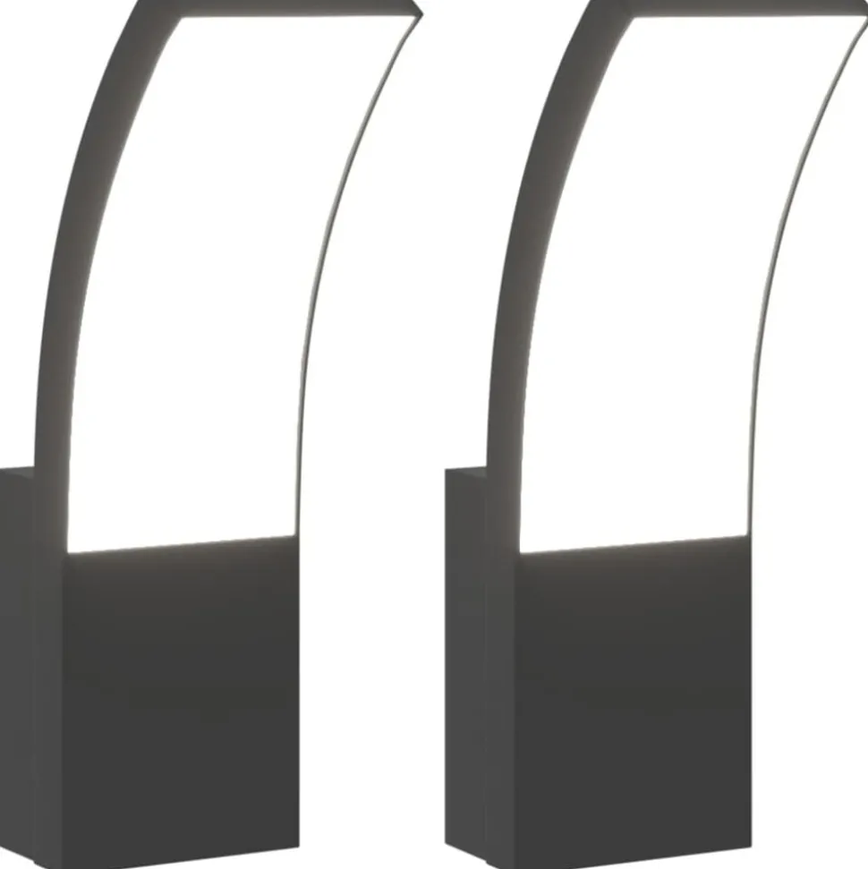 vidaXL Buitenwandlampen 2 st LED gegoten aluminium zwart