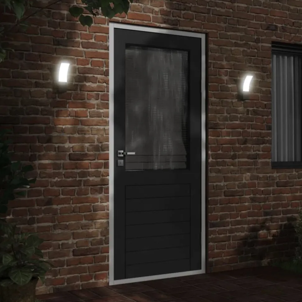 vidaXL Buitenwandlampen 2 st LED gegoten aluminium zwart