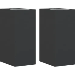 vidaXL Buitenwandlampen 2 st gegoten aluminium zwart