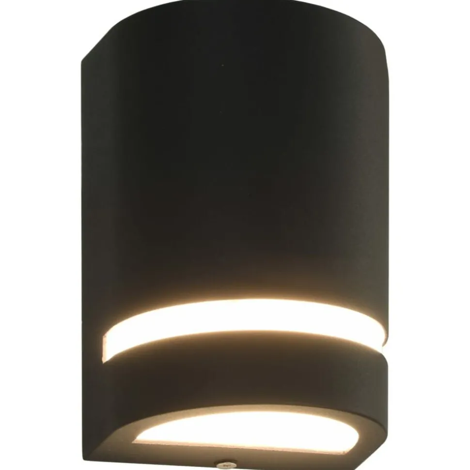 vidaXL Buitenwandlampen 2 st 35 W halfrond zwart