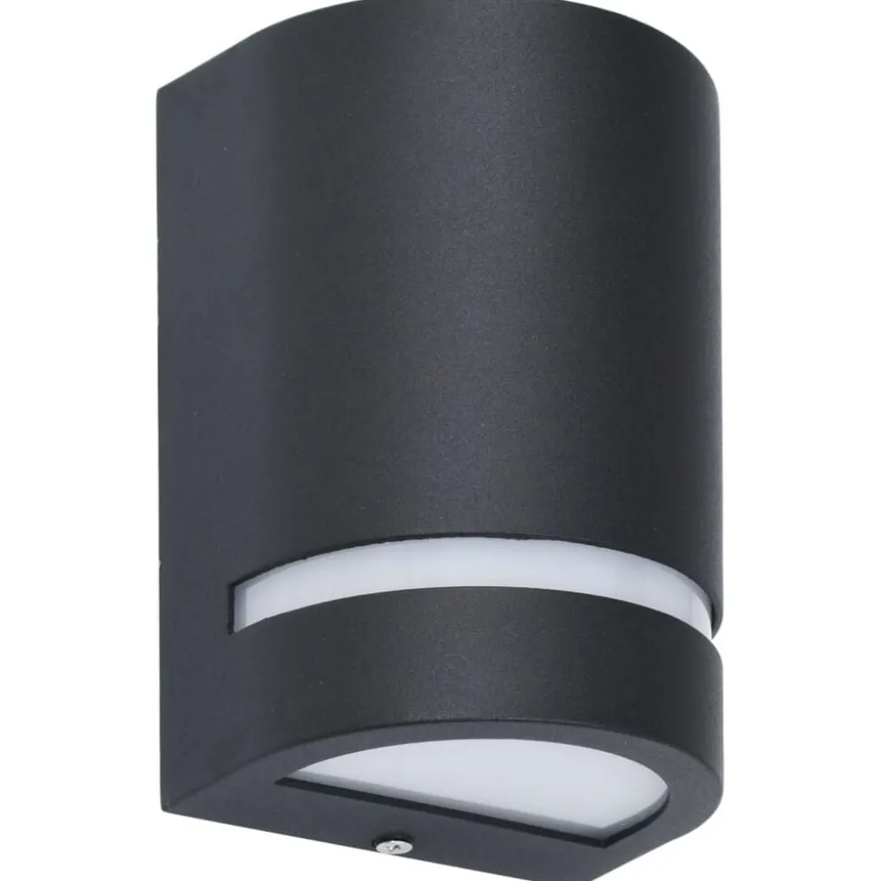 vidaXL Buitenwandlampen 2 st 35 W halfrond zwart