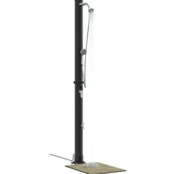 vidaXL Buitenzonne-douche Zwart 217 cm PVC en Aluminium