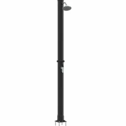 vidaXL Buitenzonne-douche Zwart 217 cm PVC en Aluminium