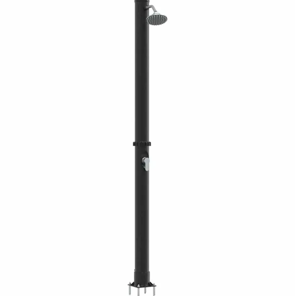 vidaXL Buitenzonne-douche Zwart 217 cm PVC en Aluminium