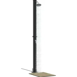 vidaXL Buitenzonne-douche Zwart 217 cm PVC en Aluminium