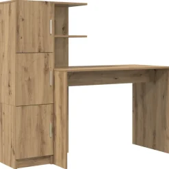 vidaXL Bureau 2 pcs Artisan Eiken
