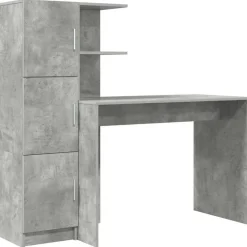 vidaXL Bureau 2 pcs Beton Grijs