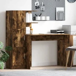 vidaXL Bureau 2 pcs Gerookt eiken