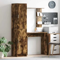 vidaXL Bureau 2 pcs Gerookt eiken
