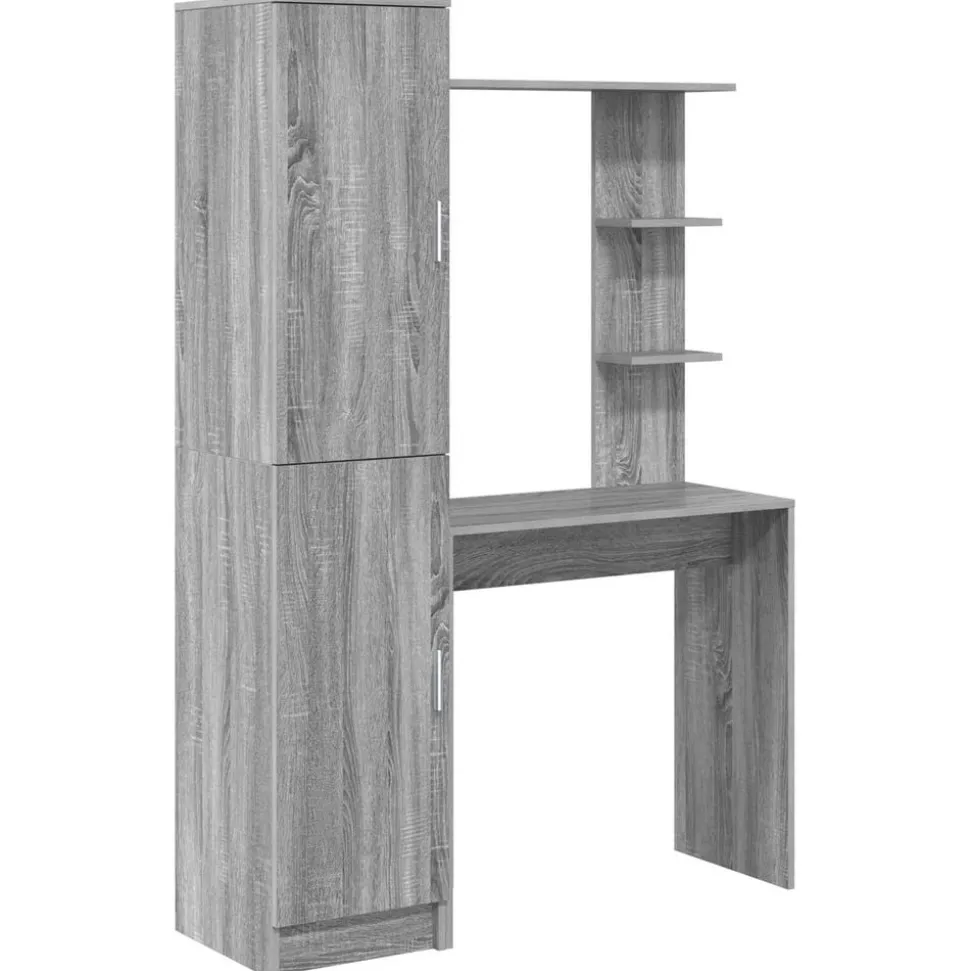 vidaXL Bureau 2 pcs Grijs Sonoma